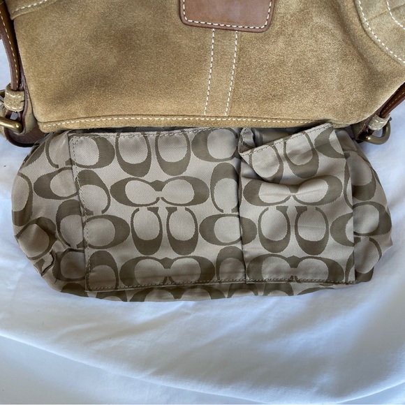 SOLD 🔴 Coach Soho Shoulder bag buckle bag 9692 suede leather tan brown vintage - Picture 11 of 17